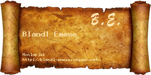 Blandl Emese névjegykártya